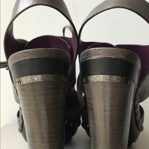 Coach poppy metallic leather mule. Never worn - Picture 5 of 5